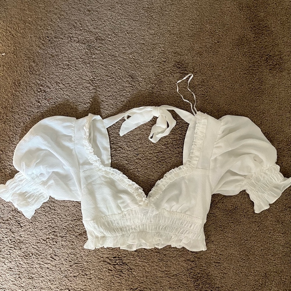Princess Polly White Crop Top